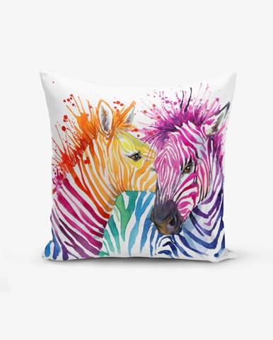 Obliečka na vankúš s prímesou bavlny Minimalist Cushion Covers Colorful Zebras Oleas, 45 × 45 cm