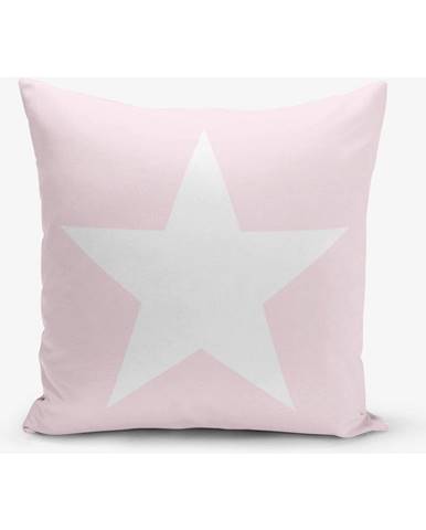 Obliečka na vankúš s prímesou bavlny Minimalist Cushion Covers Star Pink, 45 × 45 cm