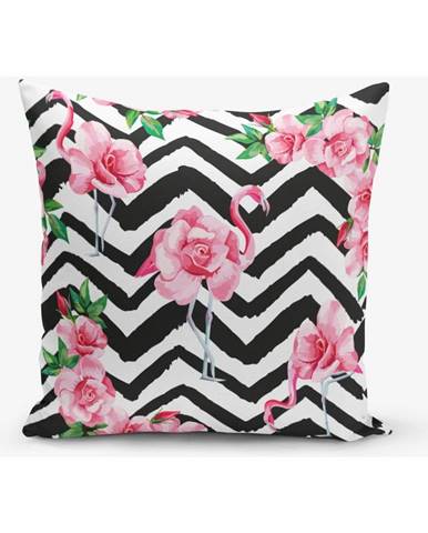 Obliečka na vankúš s prímesou bavlny Minimalist Cushion Covers Stripped Flamingo, 45 × 45 cm