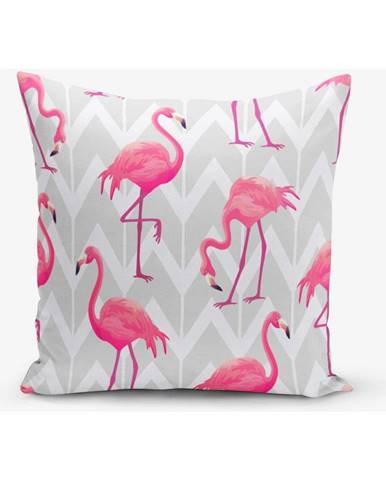 Obliečka na vankúš s prímesou bavlny s motívom plameniakov Minimalist Cushion Covers, 45 × 45 cm