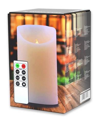 LED sviečka s diaľkovým ovládačom DecoKing Wax, výška 12,5 cm