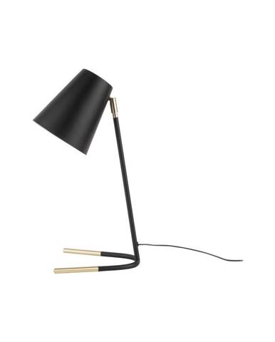 Čierna stolová lampa s detailmi v zlatej farbe Leitmotiv Noble