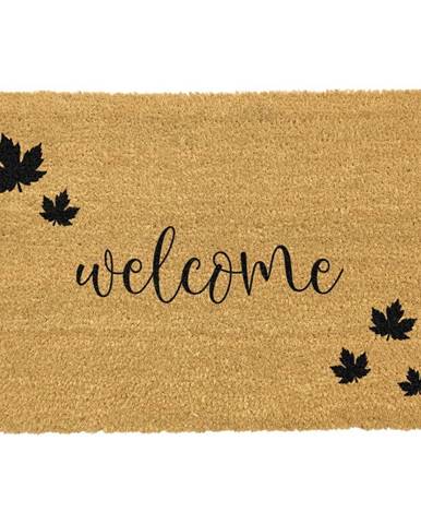 Čierna rohožka z prírodného kokosového vlákna Artsy Doormats Welcome Autumn, 40 x 60 cm