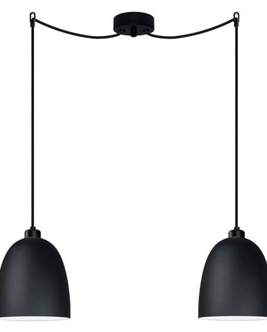 Čierne dvojramenné závesné svietidlo Sotto Luce AWA Elementary 2S Matte, ⌀ 17 cm