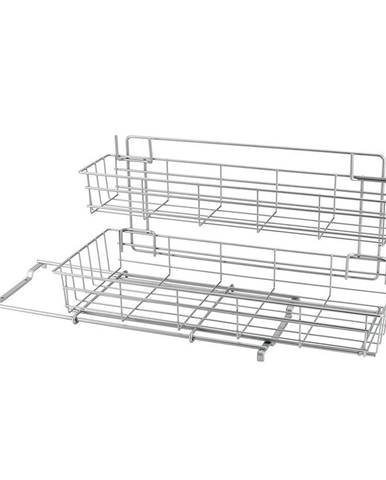 Prídavné dvojposchodové poličky do kuchynskej skrinky Metaltex Limpio
