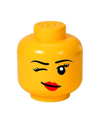 Žltý úložný box v tvare hlavy LEGO® Winky, ⌀ 16,3 cm