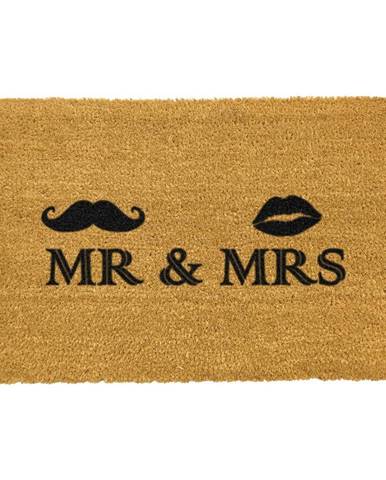 Rohožka z prírodného kokosového vlákna Artsy Doormats Mr and Mrs, 40 x 60 cm