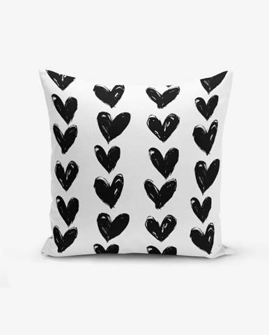 Obliečka na vankúš s prímesou bavlny Minimalist Cushion Covers Black Heart, 45 × 45 cm