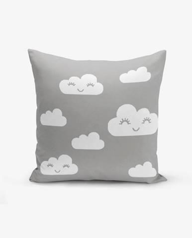 Obliečka na vankúš s prímesou bavlny Minimalist Cushion Covers Grey Background Cloud, 45 × 45 cm