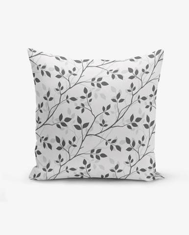 Obliečka na vankúš s prímesou bavlny Minimalist Cushion Covers Grey Background Leaf, 45 × 45 cm
