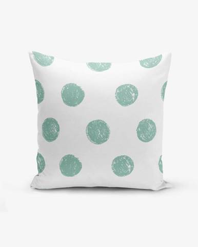 Obliečka na vankúš s prímesou bavlny Minimalist Cushion Covers Mind Green With Points, 45 × 45 cm