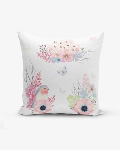 Obliečka na vankúš s prímesou bavlny Minimalist Cushion Covers Special Design Bird Modern, 45 × 45 cm