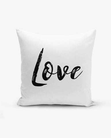 Obliečka na vankúš s prímesou bavlny Minimalist Cushion Covers Love Writing, 45 × 45 cm