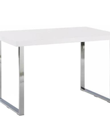 Jedálenský stôl biela HG + chróm 130x80 cm TALOS