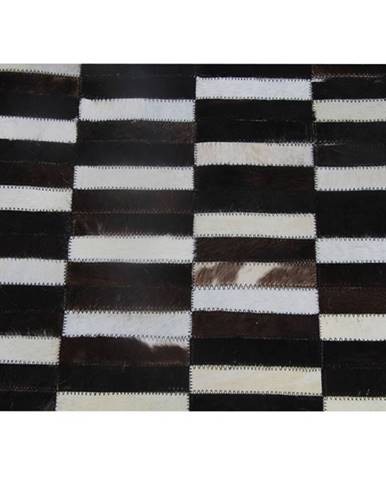 Luxusný kožený koberec hnedá/čierna/biela patchwork 171x240 KOŽA TYP 6