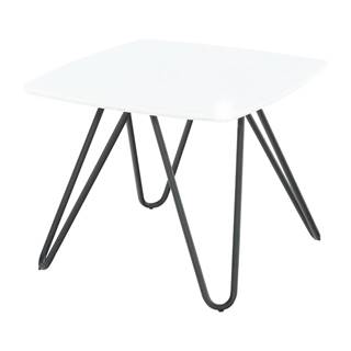 Príručný stolík biela vysoký lesk/čierna KANER 1