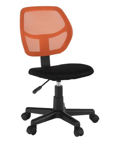 Otočná stolička oranžová/čierna MESH