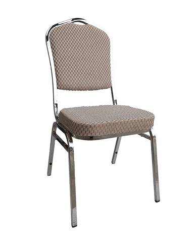 Stohovateľná stolička béžová/vzor/chróm ZINA 3 NEW