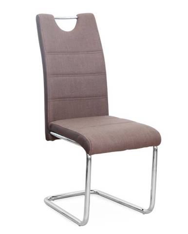 Stolička hnedá/chróm IZMA poškodený tovar-vysedené sedadlo