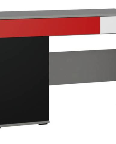 Písací stôl LASER červená/sivá