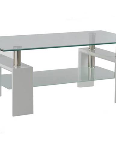 Konferenčný stolík TOLEDO biela/sklo