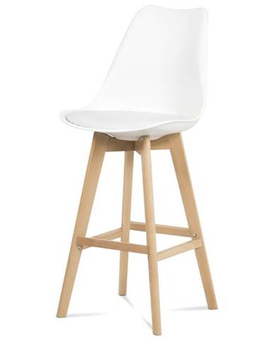 Barová stolička JULIETTE biela/buk